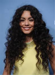Vanessa Hudgens Natural Messy Long Curly Center Part Synthetic Hair Lace Front Cap Wigs 24 Inches Wig Hairstyles Curly Hair Styles Long Curly Hair
