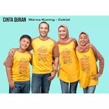 Model baju batik couple untuk pasangan muslim jika anda dan pasangan ingin tampil syar'i dengan mengenakan batik, maka batik couple muslim sangat cocok untuk dikenakan. Promo Kaos Muslim Keluarga Baju Seragam Lebaran Kaos Couple Family Cinta Quran Kuning Coklat Anak Laki Laki 1 12 Lazada Indonesia