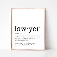 Lawyer Definition Print Digital Download Funny Lawyer Dictionary Wall Art Gift For Lawyer Lawyer In 2020 Lawyer Gifts Lawyer Office Decor Lawyer Office
