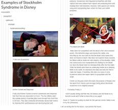 Stockholm Syndrome What It Is And What It Is Not In Disney Finally Disney Memes Disney Animation Disney Theory
