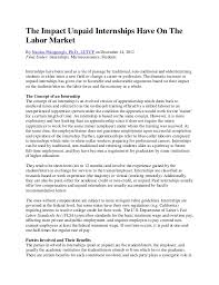 The Impact Of Unpaid Internships On The Labor Market
