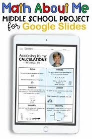 Math About Me Middle School Project For Google Slides Math About Me Math Projects Middle School Middle School Projects