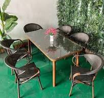 Modern French Bistro Rattan Aluminium Garden Chairs Set Eco-Friendly  Outdoor Furniture for Restaurant Terrace