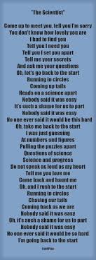 Tell Me Your Secrets And Ask Me Your Questions Oh Let S Go Back To The Start The Scientist Come Up To Meet You Tell You I M Sorry You Don T Know How Lovely You Are I Had To Find Y Told You So This Or That Questions Tell