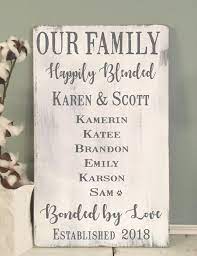 Second Marriage Wedding Gift Personalized Blended Family Etsy Personalized Wedding Gifts Blended Family Wedding Family Signs