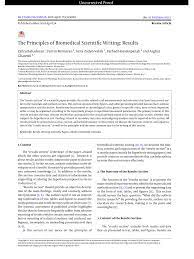 Recommend further research to address any extra work you think would be useful. Pdf The Principles Of Biomedical Scientific Writing Results
