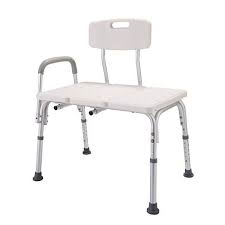 Tobbi 10 Height Adjustable Medical Shower Chair Bath Tub Bench Stool Seat Back And Arm White Review Shower Chair Ergonomic Chair Transfer Bench