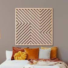 Wood Wall Art Decor Panel Modern Wooden Wall Art Large Wood Etsy In 2021 Wood Wall Art Wood Wall Art Decor Rustic Wood Wall Art