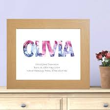 Baby gifts celebrate a new baby with a charming gift from tiffany. Flowers Name Print Personalised Baby Girl Or Christening Gift
