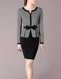 Black Professional Peplum Top Long Sleeve Casual Dress Fashion Dresses Short Dresses