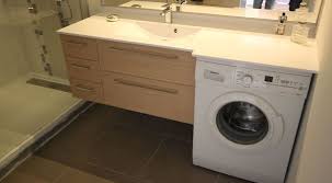 Meuble De Salle De Bain Sur Mesure Avec Machine A Laver Meuble Salle De Bain Salle De Bain Et Lave Linge Salle De Bain