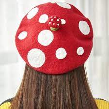 Mushroom Wool Hatneedle Felted Design Beret Caphandmade Etsy In 2021 Handmade Wool Hat Kawaii Hat Retro Accessories
