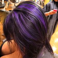 Kristins Purple Highlights Black Hair Hair Highlights Dark Hair Purple Highlights Hair