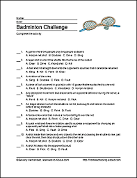 Badminton Wordsearch Vocabulary Crossword And More Badminton Vocabulary Pe Lessons