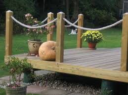 Codes for deck railings are specifically strict because this exterior structure is clustered under critical health and safety matters. Decking Rope Deck Garden Deck Railings Decking Area