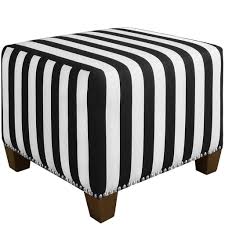 Black And White Striped Ottoman 160 00 Skyline Furniture Square Nail Button Ottoman In Canopy Stripe Black And White It Comes With Its Own Ottoman White Ottoman Skyline Furniture