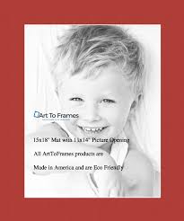 ArtToFrames Custom Deep Red Picture Photo Frame Mat Matting Board