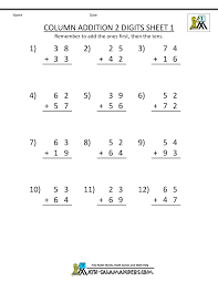 Math Addition Worksheets 1st Grade Addition Worksheets Math Addition Worksheets Column Addition