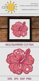 Download 3d Layered Mandala Hibiscus Svg Cut File 5 Layers 689884 Cut Files Design Bundles