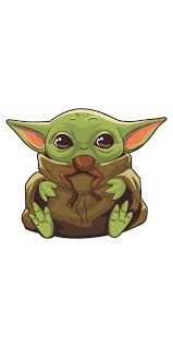 The Mandalorian Baby Yoda Eating Frog Star Wars Stickers Star Wars Drawings Star Wars Painting