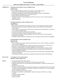 senior production coordinator resume