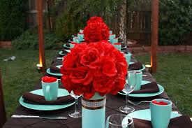 Red Black And Blue Wedding Colors Red Black And Tiffany Blue Reception Wedding Flowers Wedding Decor Wedding Flower Center Tiffany Blue Weddings Wedding Cakes With Flowers Wedding Cake Red