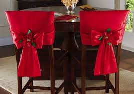 Red Holiday Bow Dining Chair Back Covers From Collections Etc Cadeira De Natal Decoracao Mesa De Natal Enfeites Natalinos