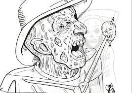 Freddy Krueger Coloring Page A Nightmare On Elm Street Art Etsy In 2020 Freddy Krueger Drawing Sketches Coloring Pages