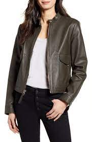 Derek Lam 10 Crosby Lambskin Racer Jacket Dereklam10crosby Cloth Derek Lam 10 Crosby Womens Fashion Jackets Grey Leather Jacket