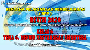 Rpp adalah merupakan rencana pembelajaran yang dikembangkan. Rpp 1 Lembar Kelas 6 Tema 6 Sd Mi Kurikulum 2013 Revisi 2020 Tahun Pelajaran 2020 2021 Datadikdasmen Com