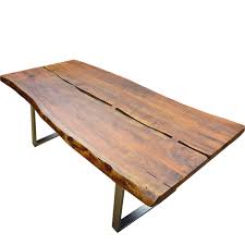 Live Edge Acacia Wood Iron Legs Rustic Farmhouse Large Dining Table Live Edge Dining Table Large Dining Table Slab Dining Tables