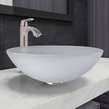 See more ideas about bathroom basin, countertop basin, bathroom countertops. Vigo Tempered Glass Circular Vessel Bathroom Sink With Faucet Sink Finish White Frost Glass Sink Sink Bathroom Sink