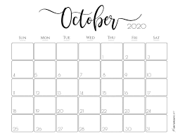 Cute Free Printable October 2021 Calendar Saturdaygift In 2020 Monthly Calendar Printable Printable Calendar Pages Calendar Printables