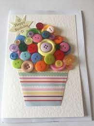Let your loved ones know how much you appreciate them by making your own printable cards. Cupcake Button Card Button Crafts Cards Handmade Birthday Cards Diy