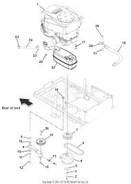 25 23 hp kawasaki engine carburetor diagram. Ariens 915085 050000 Zoom 2350 23hp Kohler 50 Deck Parts Diagram For Engine Exhaust Belts And Idlers