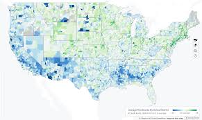 Average Test Scores In U.S. Public School Systems : r/MapPorn