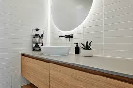 The mirror is led backlit which provides 50,0000 hours of energy efficient light and up to 6500 kelvin daylight color. Round Backlit Mirror Led Halo Contemporary Bathroom Sydney By Clearlight Designs Houzz Au