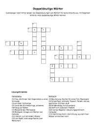 Audios, videos und bilder für kinder; Kreuzwortratsel Doppeldeutige Worter Als Pdf Arbeitsblatt Schulraetsel De