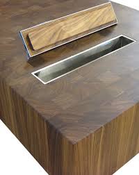 Wood Countertops With Trash Holes By Grothouse Wood Countertops Outdoor Kitchen Countertops Kitchen Countertops