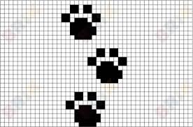 Paw Prints Pixel Art Cross Stitch Patterns Cross Stitch Designs Pixel Crochet