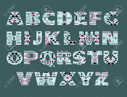 A font is the combination of typeface, size, weight, slope, and style to make up a printable or displayable set of characters. Vector Set Of Ornate Capital Letters With Abstract Ethnic African Patterns Fancy Alphabet In Tribal Culture Style Colorful Beautiful Font Royalty Free Cliparts Vectors And Stock Illustration Image 62196613