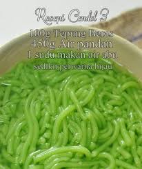 1 cawan gula 1 cawan tepung beras 4 cawan air pewarna hijau daun pandan. Resepi Cendol Cina Www Resepiku Buzz