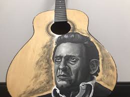 Johnny Cash Custom Painted Acoustic Guitar Wall Art