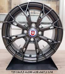 Bộ Lazang đúc oto 14 inch PCD 4x100 Mẫu AZ-725 (Màu xám) - Xe Hơi AZ