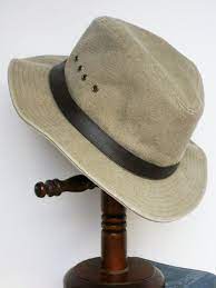 Eddie Bauer Vintage Heavy Cotton Canvas Fedora Khaki Tan Etsy Brown Leather Band Heavy Cotton Cotton Canvas