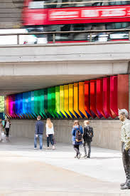 Colour Transfer Liz West S Dazzling And Colourful Installation At Paddington Central S Westway Bridge Stock Photography Free Colour Architecture Public Art
