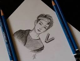 Vivid plum and space violet astro current dorm arrangement: My First Attempt To Draw V From Bts