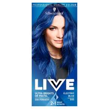 Blue hair dye is the hardest color to get out of hair. Schwarzkopf Live Ultra Brights 095 Electric Blue Hair Dye Tesco Groceries