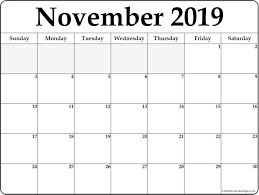Editable November 2019 Calendar With Notes Calendar Word Free Printable Calendar Monthly Editable Calendar