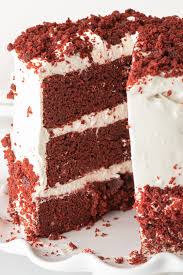 Apply a thin coat of frosting around the the cake, to fully cover the cake layers. Low Carb Red Velvet Cake With Cream Cheese Frosting
